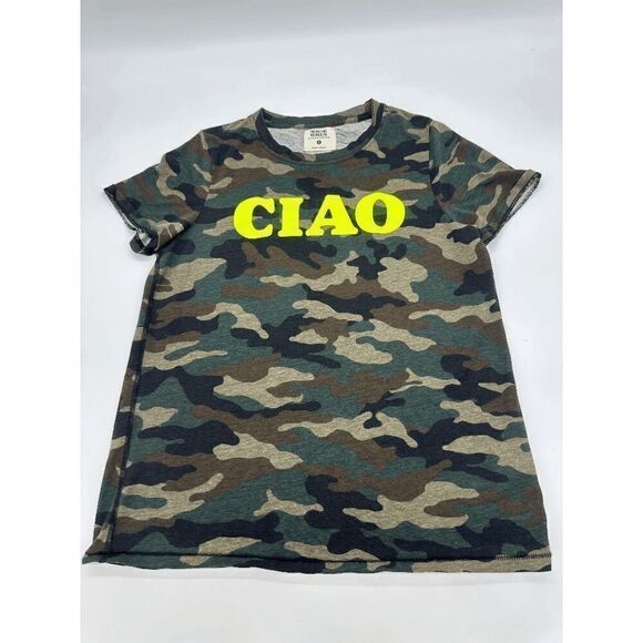 Back When by Anthropologie Ciao Graphic Tee Crew Neck Short Sleeves Sz S Camo - Picture 3 of 6